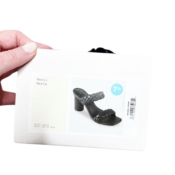 New in Box A New Day Women’s Black Basil Braided Square Toe Circle Textured Heel - Picture 16 of 16